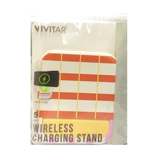 Vivitar Wireless Charger - Phone Stand Holder - Compatible with Qi Wireless Charging Enabled Devices (Stripes Design) - Dollar Fanatic
